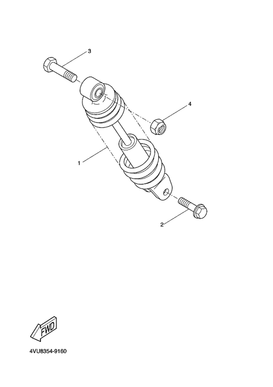 Yamaha 5C2-F2210-10 Shock Absorber Assy, Rear — shown on the Rear Suspension parts diagram