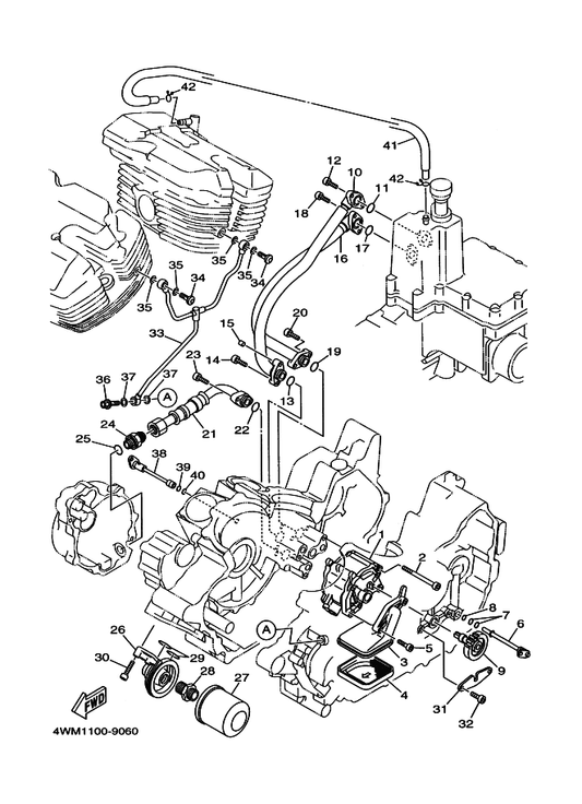 Yamaha 4WM-13181-00 Pipe, Delivery 3 — shown on the Oil Pump parts diagram