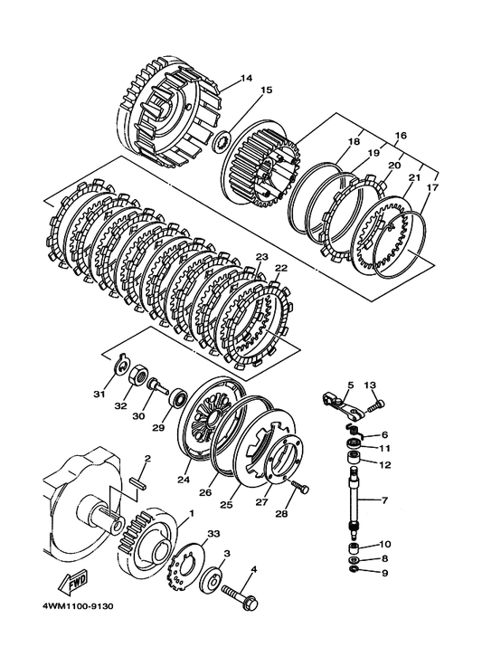 Yamaha 90101-12746 Bolt — shown on the Clutch parts diagram