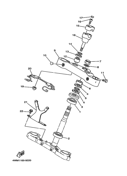 Yamaha 4WM-23389-00 Guide, Cable — shown on the Steering parts diagram