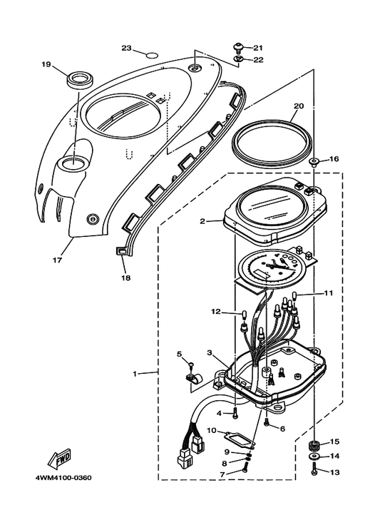 Yamaha 5JA-83517-00 . Bulb — shown on the Meter parts diagram