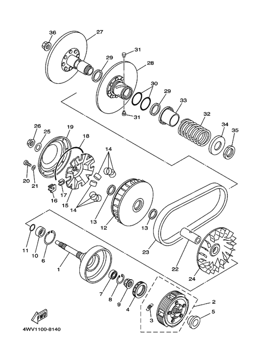 Yamaha 5GT-16611-00 Clutch Housing Comp. — shown on the Clutch parts diagram
