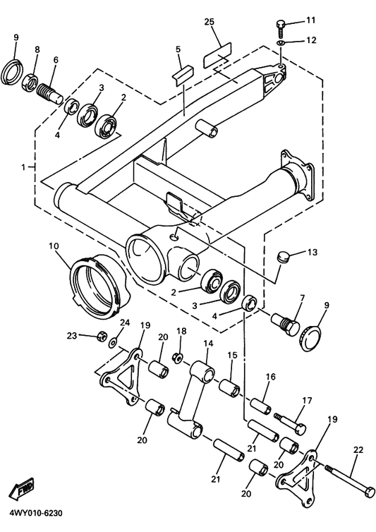 Yamaha 2H7-2219X-00 Cover — shown on the リヤアーム parts diagram
