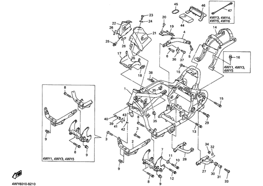 Yamaha 90269-04003 Rivet — shown on the フレーム parts diagram