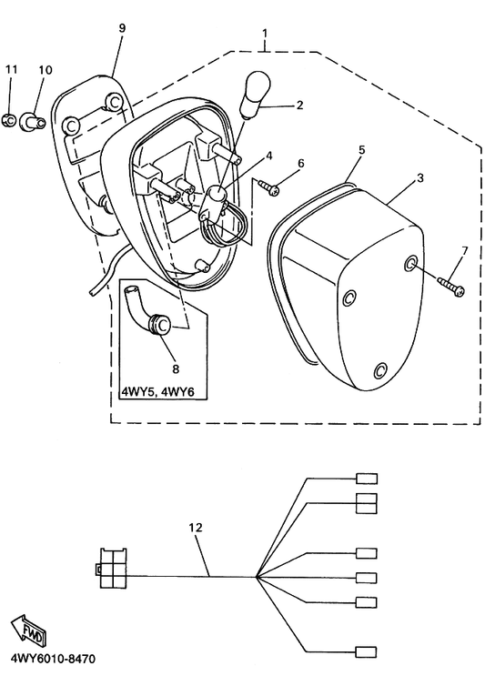 Yamaha 4NK-84721-00 . レンズ,テールライト — shown on the テールライト parts diagram