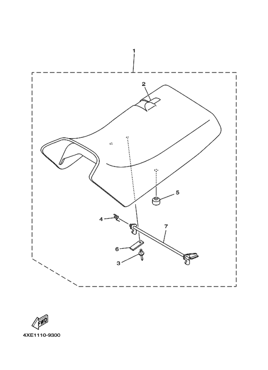 Yamaha 4XE-F478V-00 . Spring, Torsion — shown on the Seat parts diagram