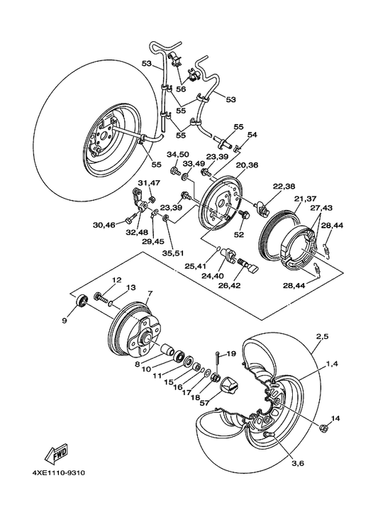 Yamaha 93210-17718 O-Ring — shown on the Front Wheel parts diagram