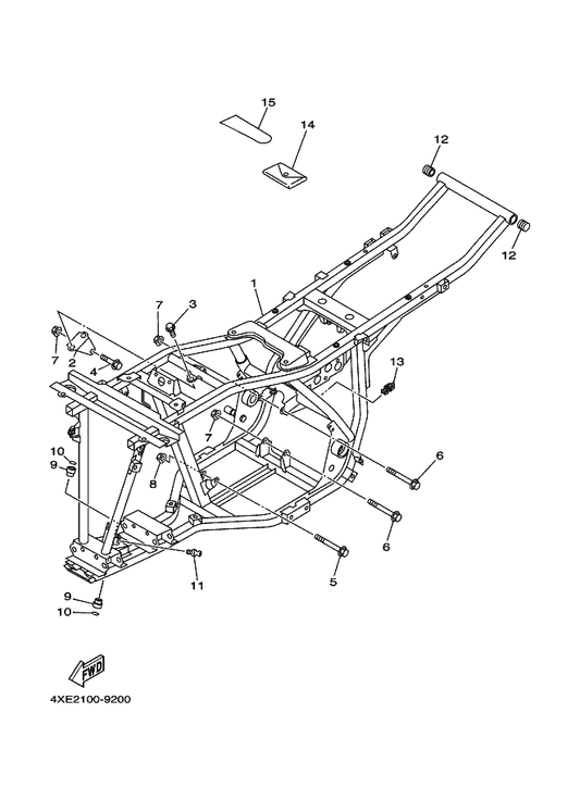 Yamaha 4XE-F1399-00 Cap — shown on the Frame parts diagram