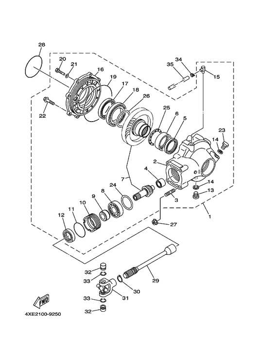 Yamaha 4XE-Y4612-00 . Ring Gear Set — shown on the Drive Shaft parts diagram