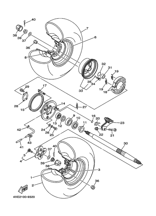 Yamaha 90506-12403 Spring, Tension — shown on the Rear Wheel parts diagram