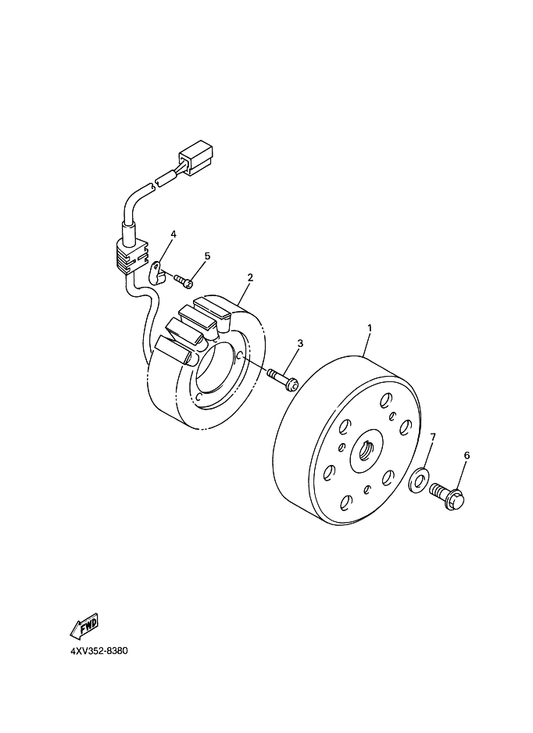 Yamaha 4XV-81410-01 Stator Assy — shown on the Generator parts diagram