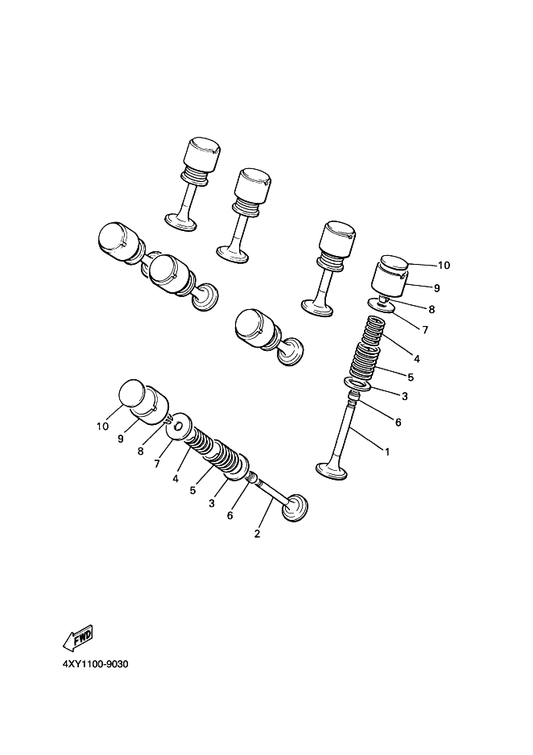 Yamaha 26H-12111-11 Valve, Intake — shown on the Valve parts diagram