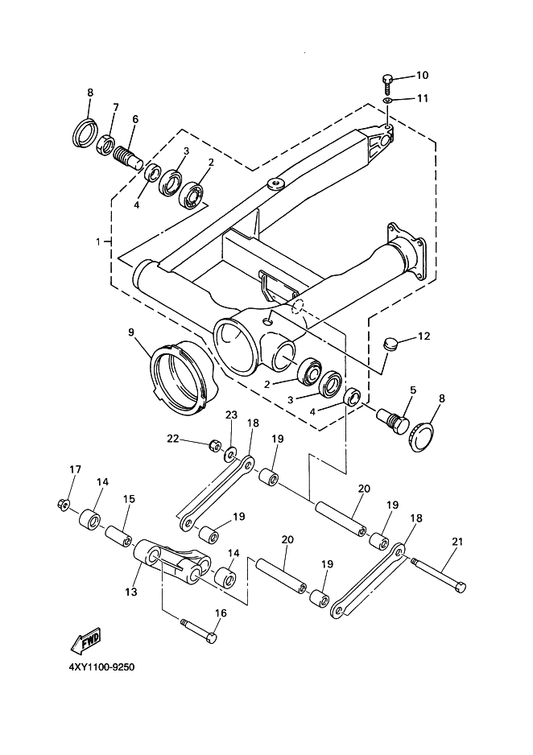 Yamaha 4XY-2217M-00 Arm 1 — shown on the Rear Arm parts diagram