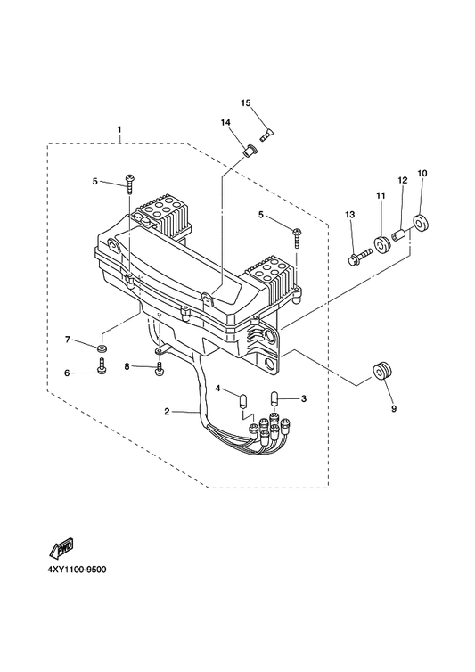 Yamaha 4XY-83393-00 Damper 2 — shown on the Meter parts diagram