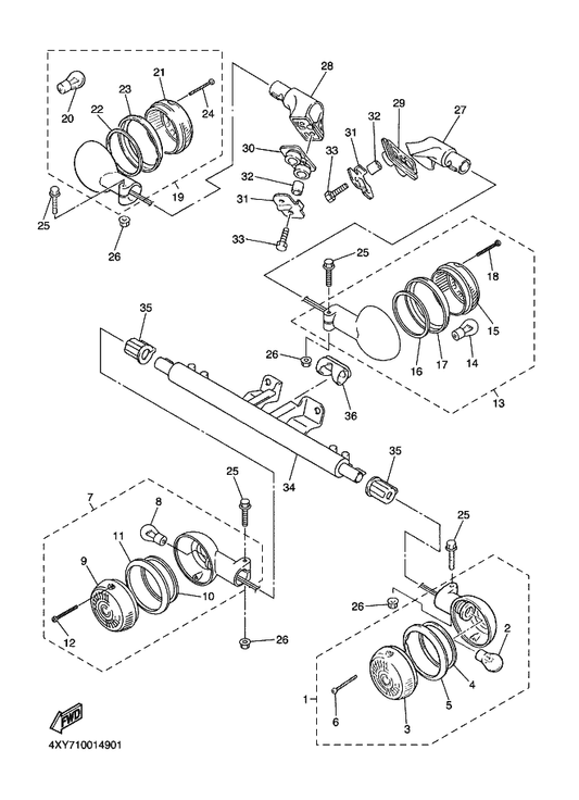 Yamaha 4YE-8334F-00 Washer, Special 8 — shown on the Flasher Light parts diagram