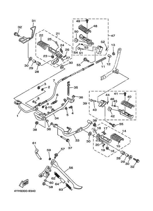 Yamaha 90506-20380 Spring, Tension — shown on the Stand & Footrest parts diagram
