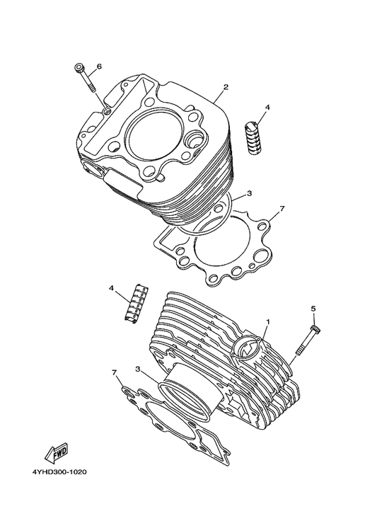 Yamaha 93210-81411 O-Ring — shown on the Cylinder parts diagram