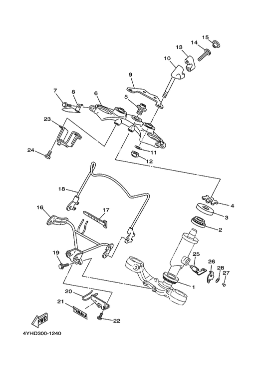 Yamaha 93399-99950 Bearing — shown on the Steering parts diagram