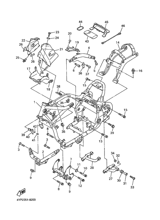 Yamaha 134-23484-10 Cap, Handle Lock — shown on the Frame parts diagram