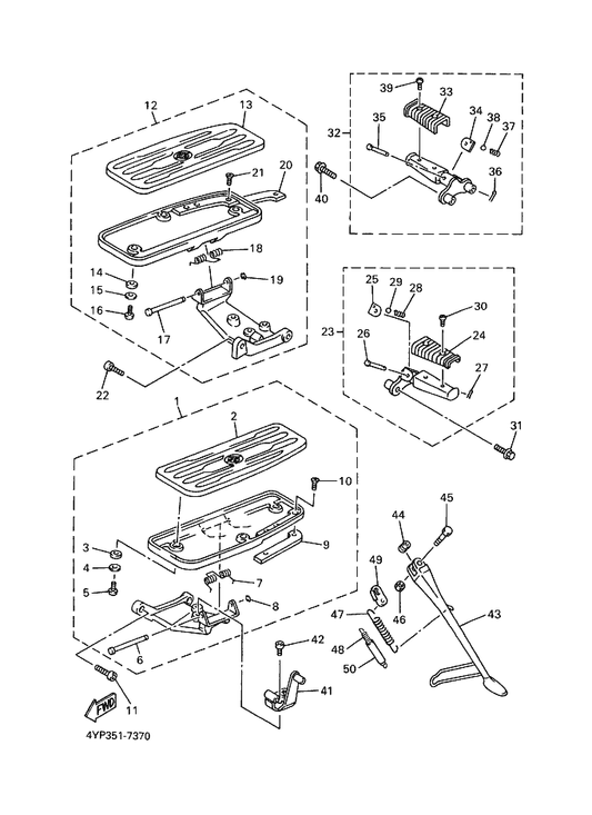 Yamaha 4NK-27496-00 . Mole 1 — shown on the Stand & Footrest parts diagram