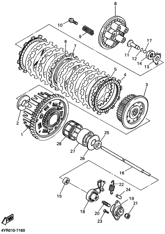Yamaha 1HX-16383-00 Spring, Clutch Boss — shown on the クラツチ parts diagram