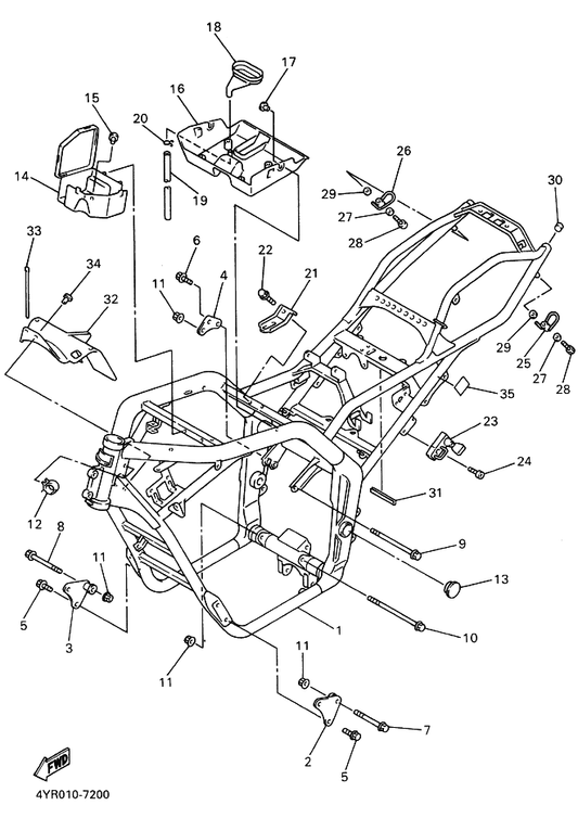 Yamaha 95814-08014 ボルト,フランジ — shown on the フレーム parts diagram