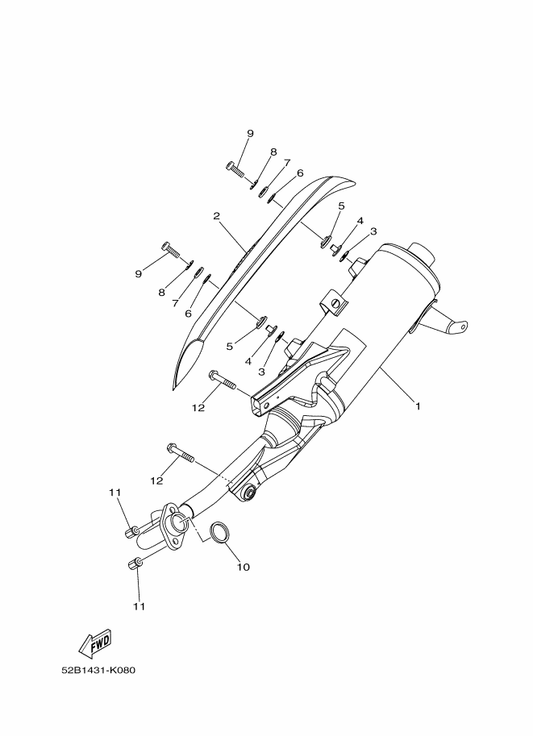 Yamaha 4D0-E4613-00 Gasket, Exhaust Pipe — shown on the Exhaust parts diagram