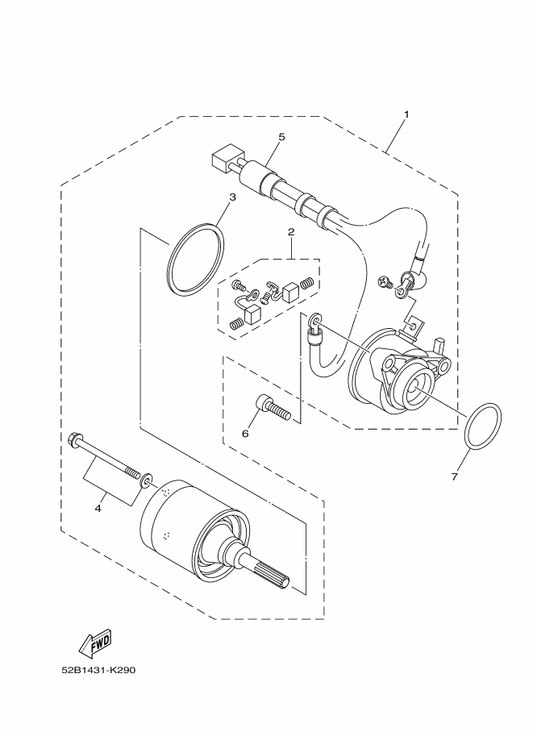 Yamaha 93210-29808 O-Ring — shown on the Starting Motor parts diagram