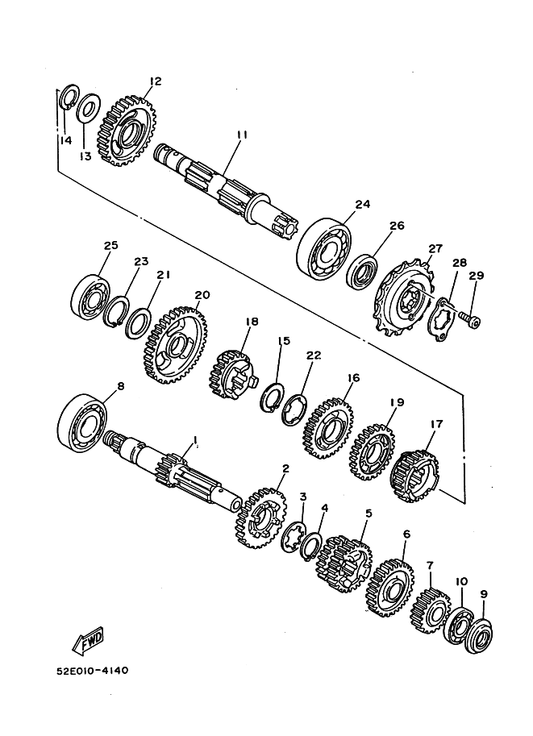 Yamaha 51Y-17121-00 Gear, 2Nd Pinion — shown on the Transmission parts diagram