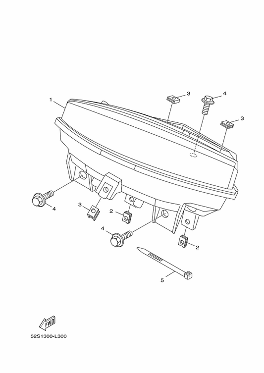 Yamaha 52S-H3510-10 Speedometer Assy — shown on the Meter parts diagram
