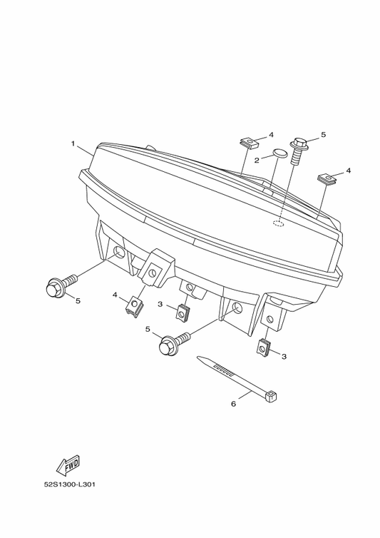 Yamaha 52S-F6133-00 Cap — shown on the Meter parts diagram