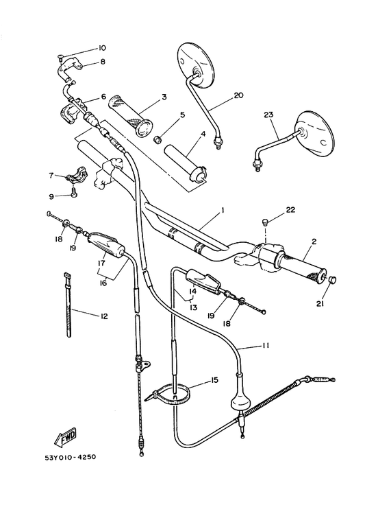 Yamaha 38V-26281-00-98 Cap, Grip Upper — shown on the ステアリングハンドル. ケーブル parts diagram