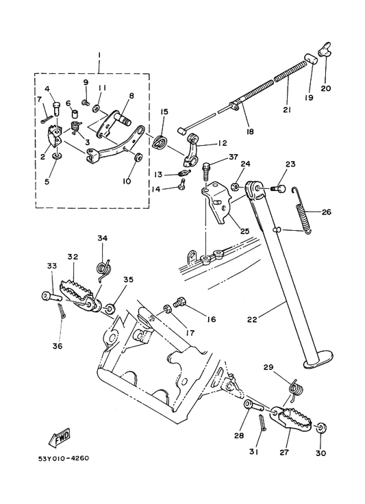 Yamaha 90506-26270 Spring, Tension — shown on the スタンド. フートレスト parts diagram