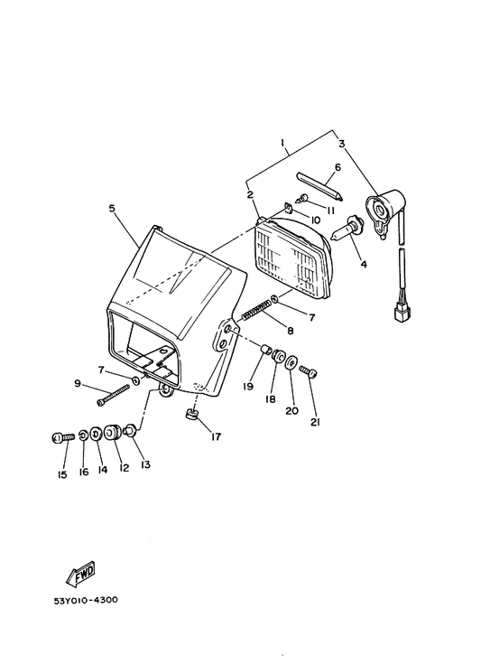 Yamaha 18A-84131-00 Screw, Rim Adjuster — shown on the ヘツドライト parts diagram