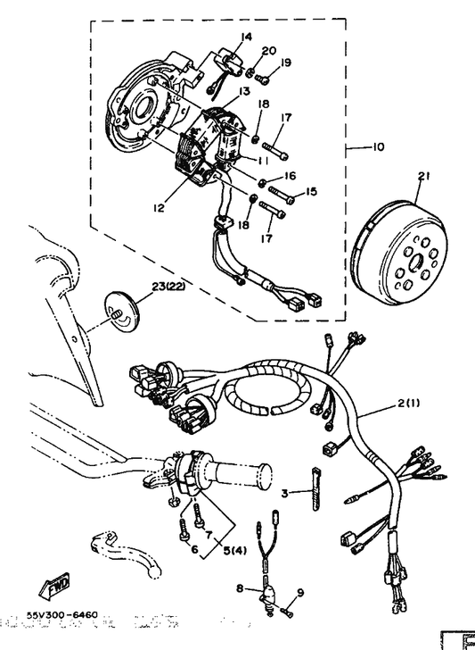 Yamaha 5Y1-82566-00 Switch, Side Stand — shown on the Alternate For Electrical parts diagram