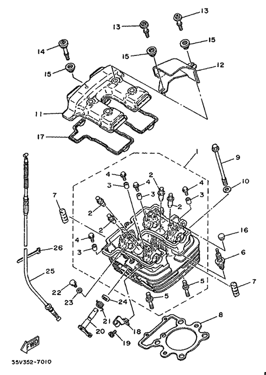 Yamaha 93102-12321 Oil Seal — shown on the Cylinder Head parts diagram
