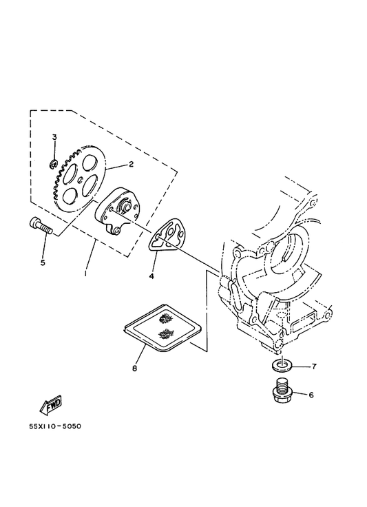 Yamaha 46J-13325-00 . Gear, Pump Driven — shown on the Oil Pump parts diagram