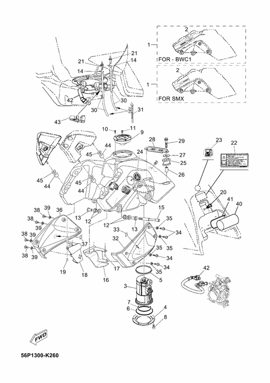 Yamaha 11D-F4230-10 . Graphic Set 1 — shown on the Fuel Tank parts diagram