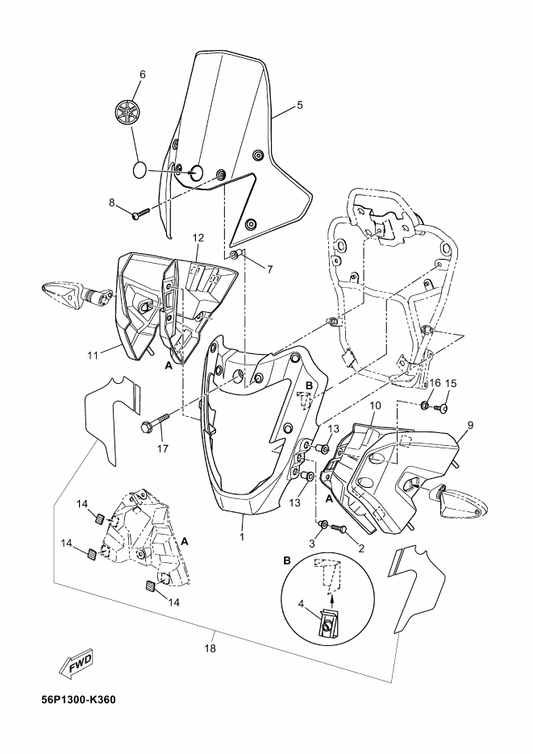 Yamaha 11D-F842M-00 Cover 1 — shown on the Cowling parts diagram