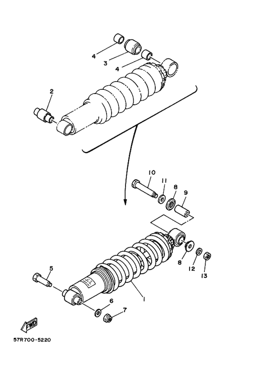 Yamaha 30X-22129-00 Cover, Thrust 2 — shown on the Rear Suspension parts diagram