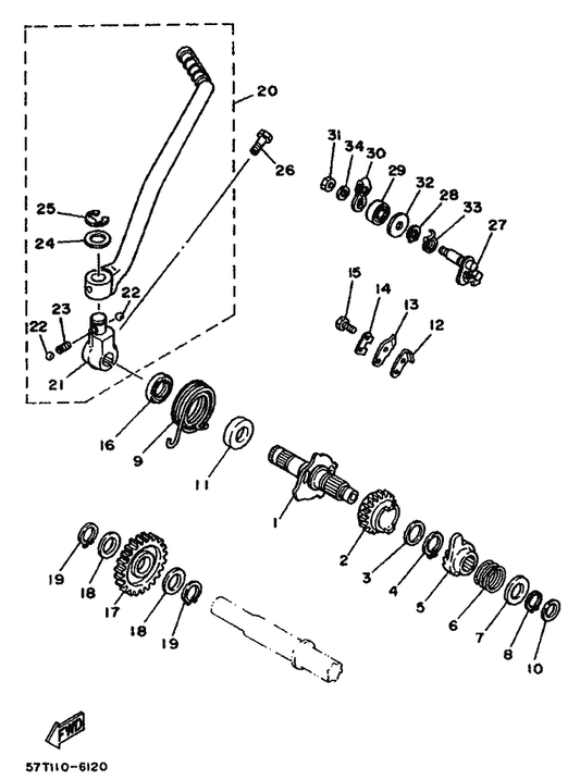 Yamaha 90560-17239 Spacer — shown on the Starter parts diagram