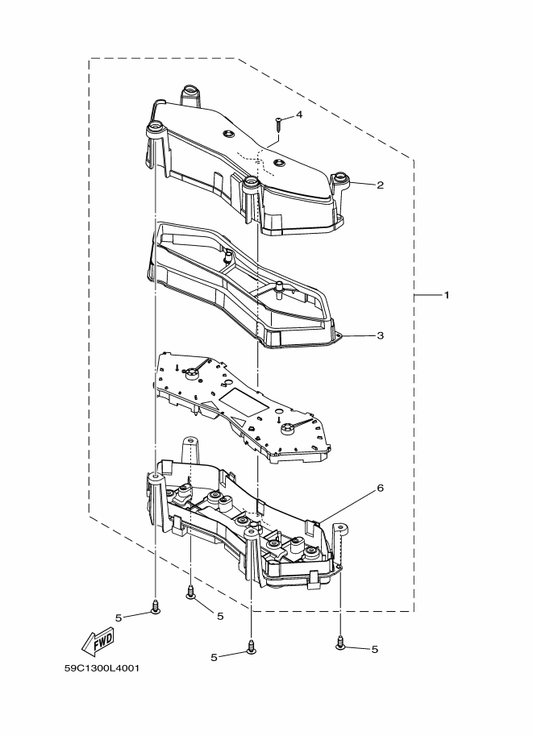 Yamaha 59C-83500-40 Meter Assy (Mph) — shown on the Meter parts diagram