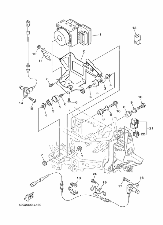 Yamaha 59C-8431U-00 Holder — shown on the Electrical 3 parts diagram