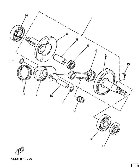 Yamaha 260-11601-02 Piston Ring Set — shown on the Crankshaft & Piston parts diagram