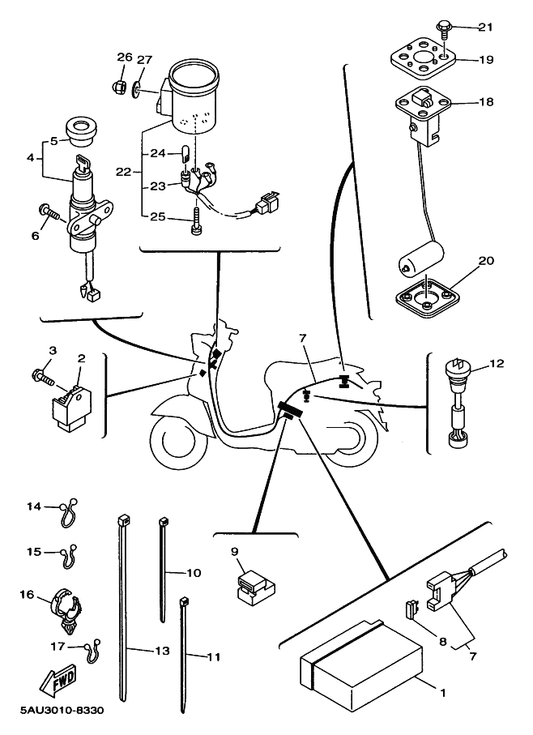 Yamaha 4EU-81960-01 レクチフアイヤアンドレギユレータアセンブリ — shown on the エレクトリカル 2 parts diagram