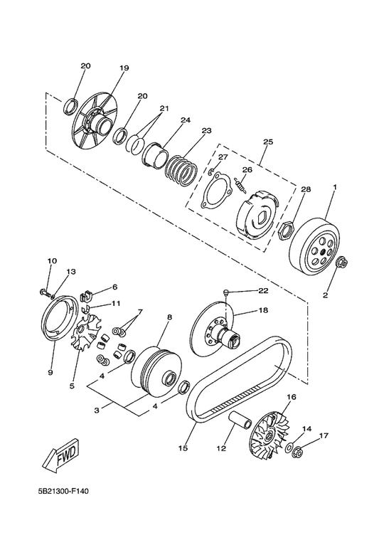 Yamaha 90501-50X02 Spring, Compression — shown on the Clutch parts diagram