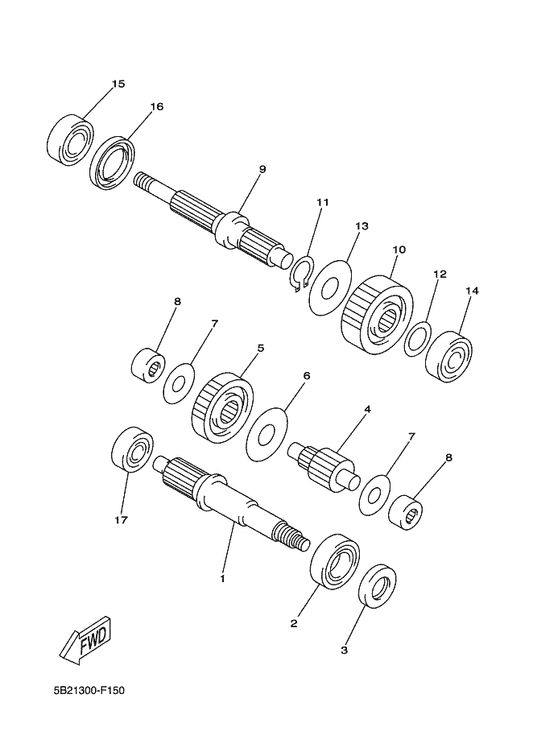 Yamaha 93306-272Y1 Bearing — shown on the Transmission parts diagram