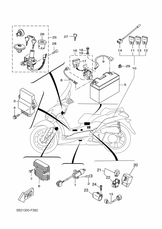 Yamaha 90109-06851 Bolt — shown on the Electrical 1 parts diagram