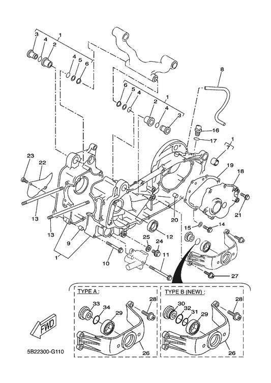 Yamaha 90387-1006J . Collar — shown on the Crankcase parts diagram