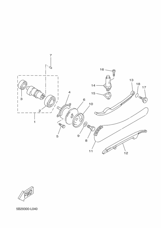 Yamaha 37P-E2157-00 Bolt — shown on the Camshaft & Chain parts diagram